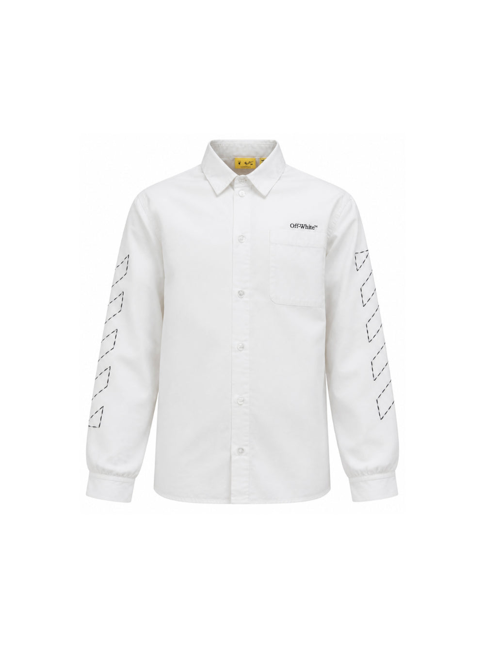 Camicia per bambino Off White Kids bianca con stampa del logo sul petto 44BGE008F26F001 WHITE OFF WHITE KIDS
