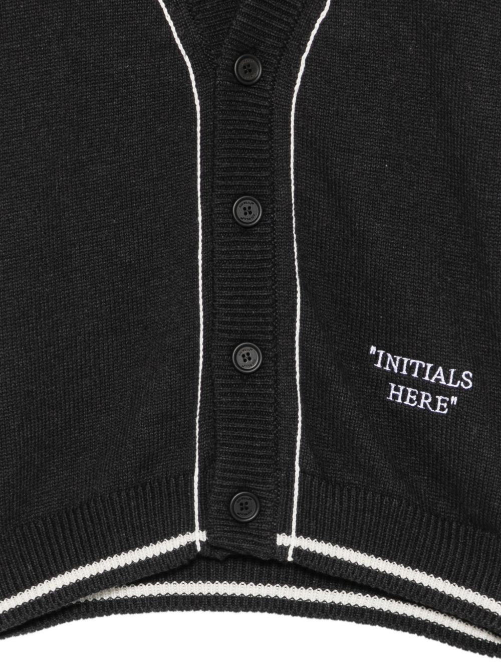 Cardigan per bambino Off White Kids nero con bordi a contrasto 44BHB001F26K001 BLACK OFF WHITE KIDS