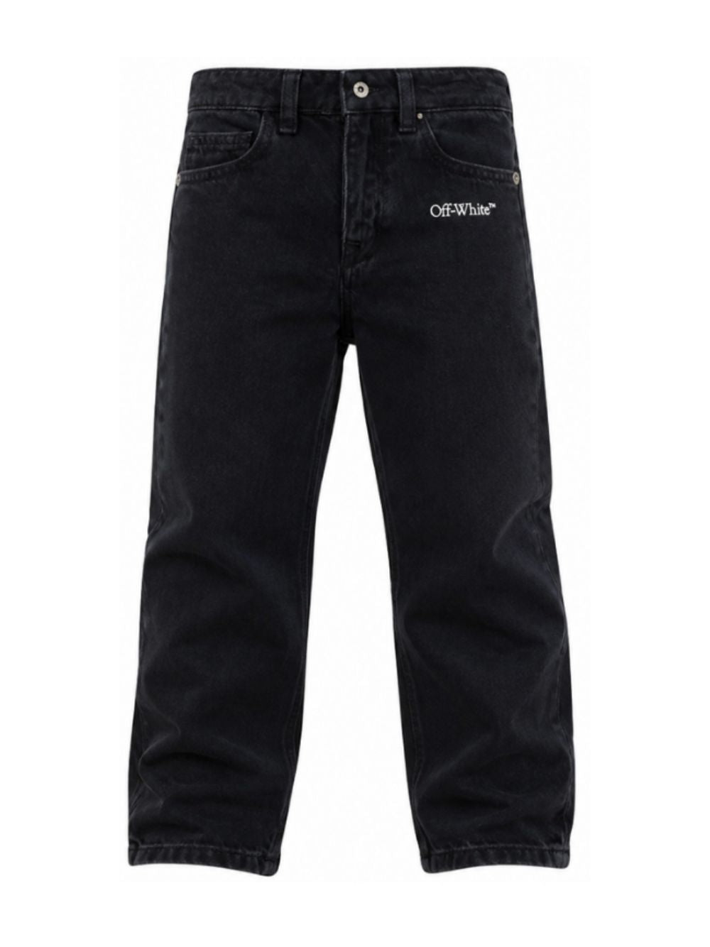 Pantaloni Diagonal Marker per bambino Off-White Kids neri con stampa grafica frecce 44BYA005F26D001 BLACK OFF WHITE KIDS