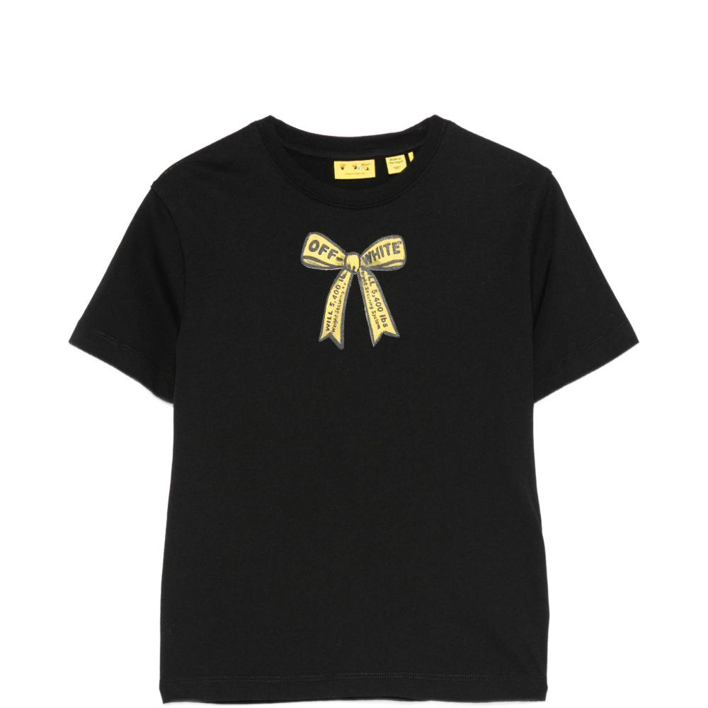 T-shirt per bambina Off White Kids nera con stampa grafica 44GAA001F26J009 BLACK OFF WHITE KIDS