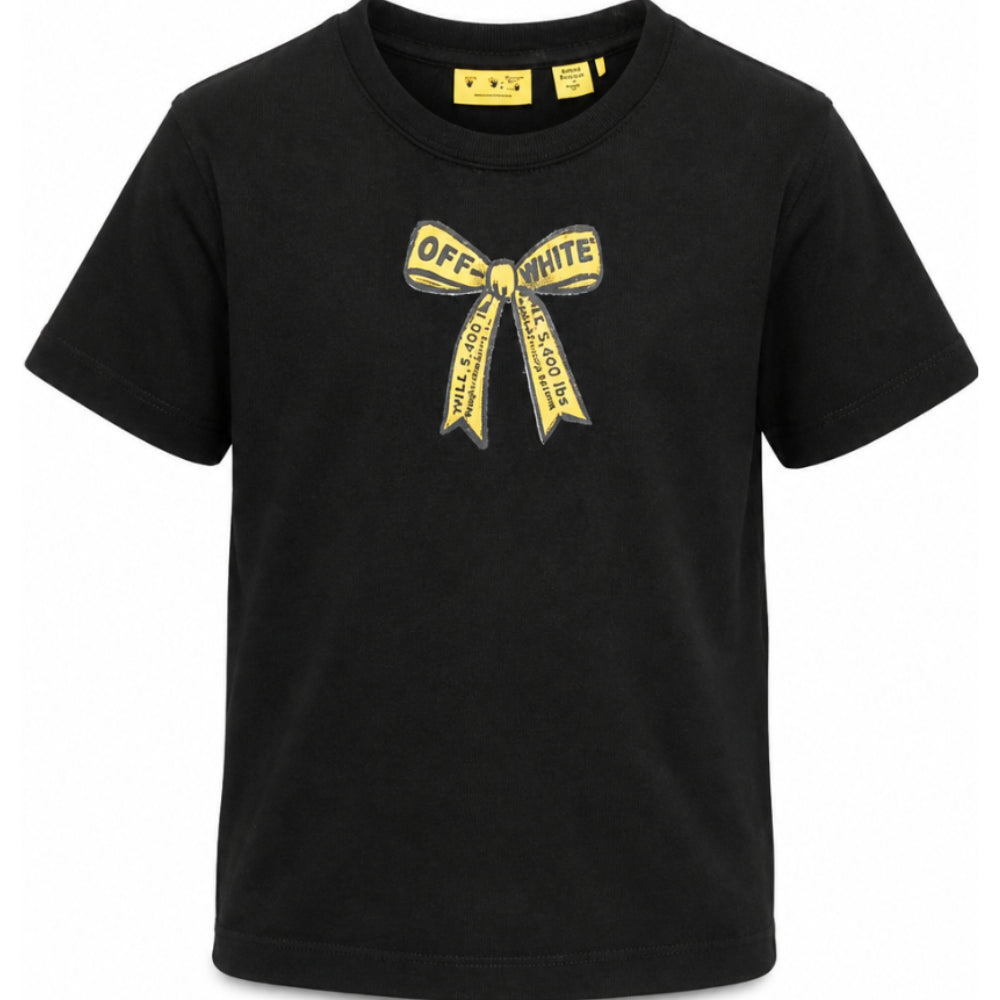 T-shirt per bambina Off White Kids nera con stampa grafica 44GAA001F26J009 BLACK OFF WHITE KIDS