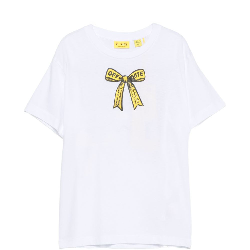 T-shirt per bambina Off White Kids bianca con stampa grafica 44GAA001F26J009 WHITE OFF WHITE KIDS
