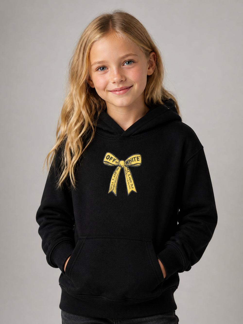 Felpa per bambina Off White Kids nera con stampa grafica sul davanti 44GBB002F26F008 BLACK OFF WHITE KIDS