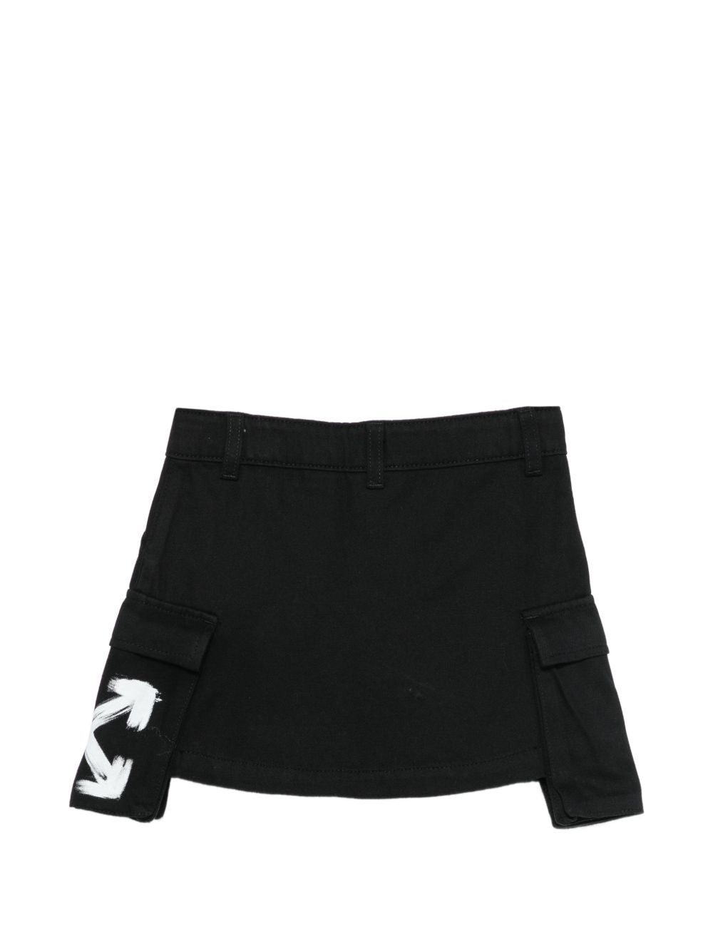 Gonna cargo per bambina Off White Kids nera con logo 44GCY001F26F001 BLACK OFF WHITE KIDS