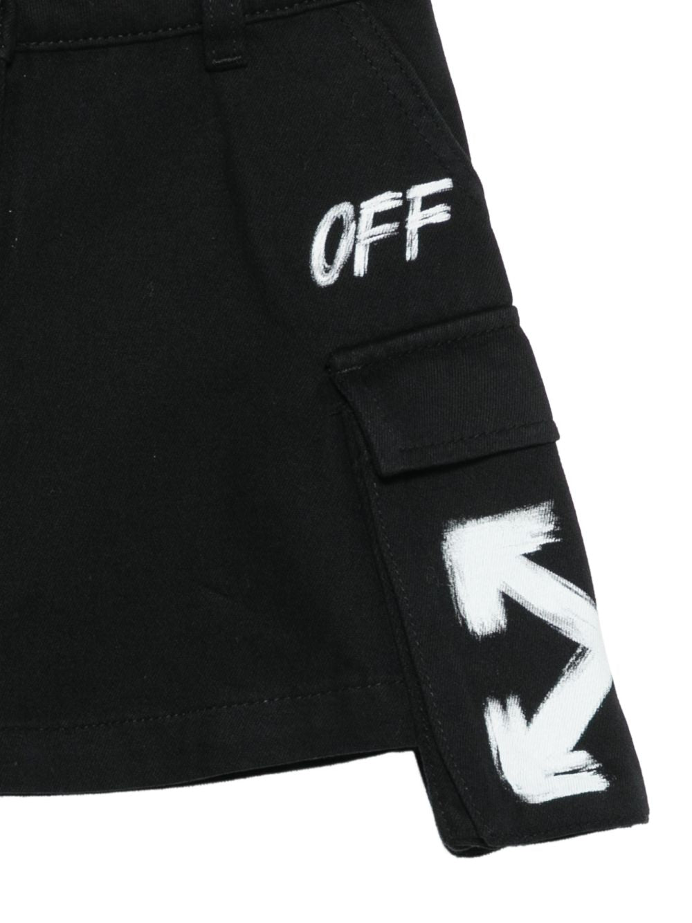 Gonna cargo per bambina Off White Kids nera con logo 44GCY001F26F001 BLACK OFF WHITE KIDS