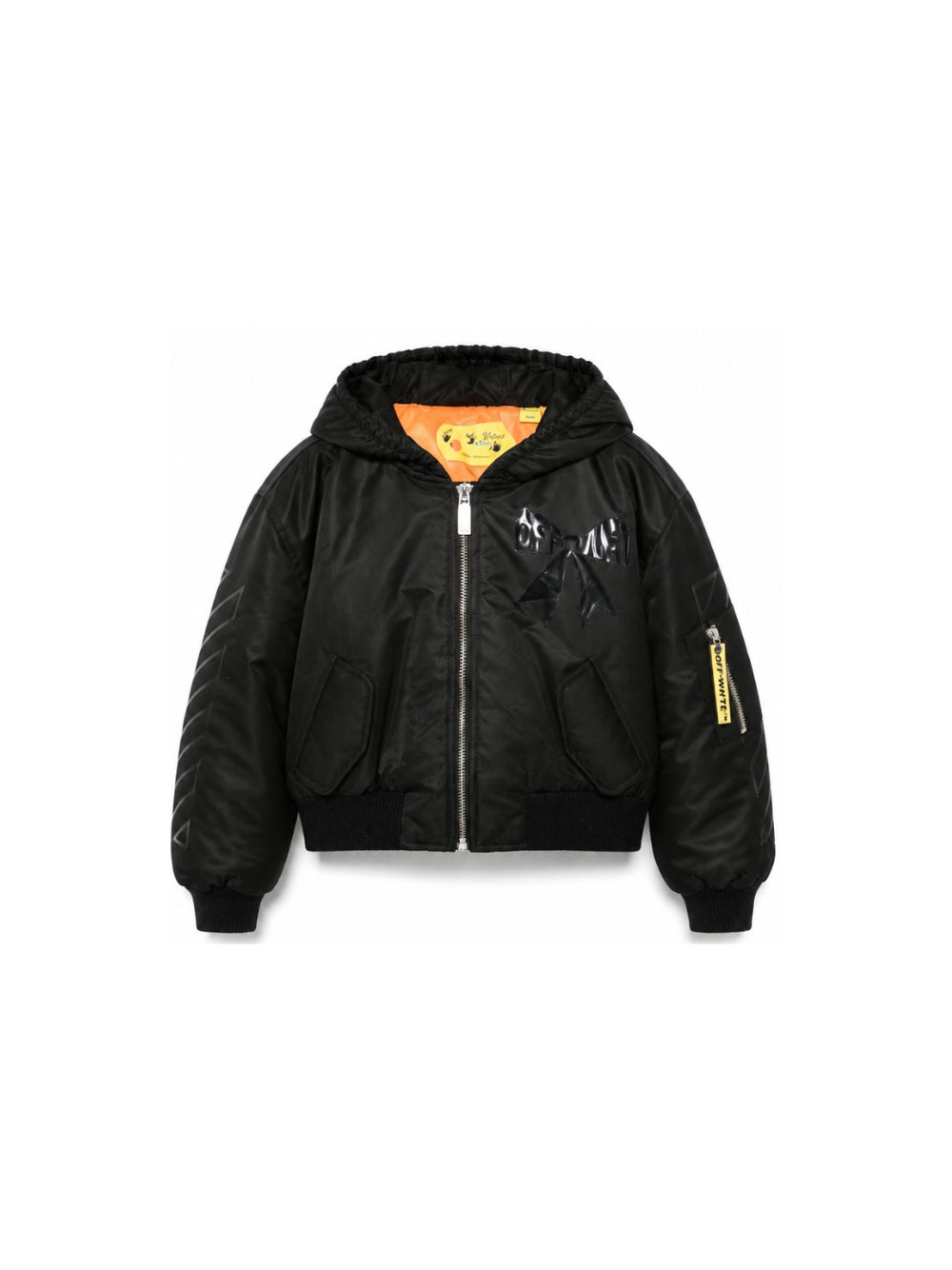 Giubbino per bambina Off- White Kids nero con stampa grafica sul davanti 44GEH005F26F001 BLACK OFF WHITE KIDS