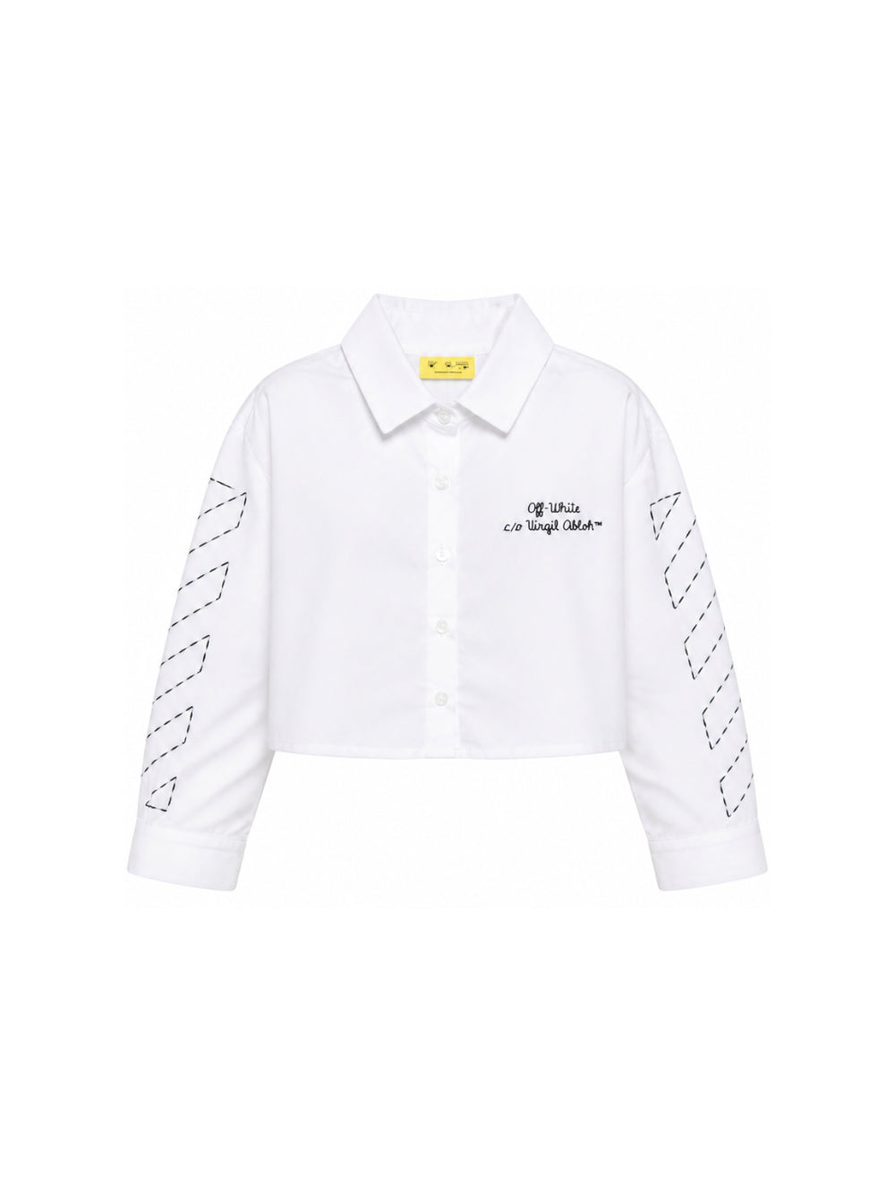 Camicia per bambina Off-White Kids bianca con colletto classico 44GGE002F26F002 WHITE OFF WHITE KIDS