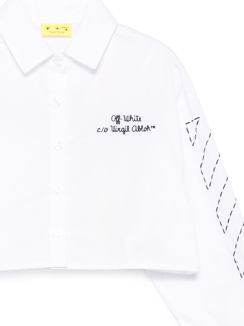 Camicia per bambina Off-White Kids bianca con colletto classico 44GGE002F26F002 WHITE OFF WHITE KIDS