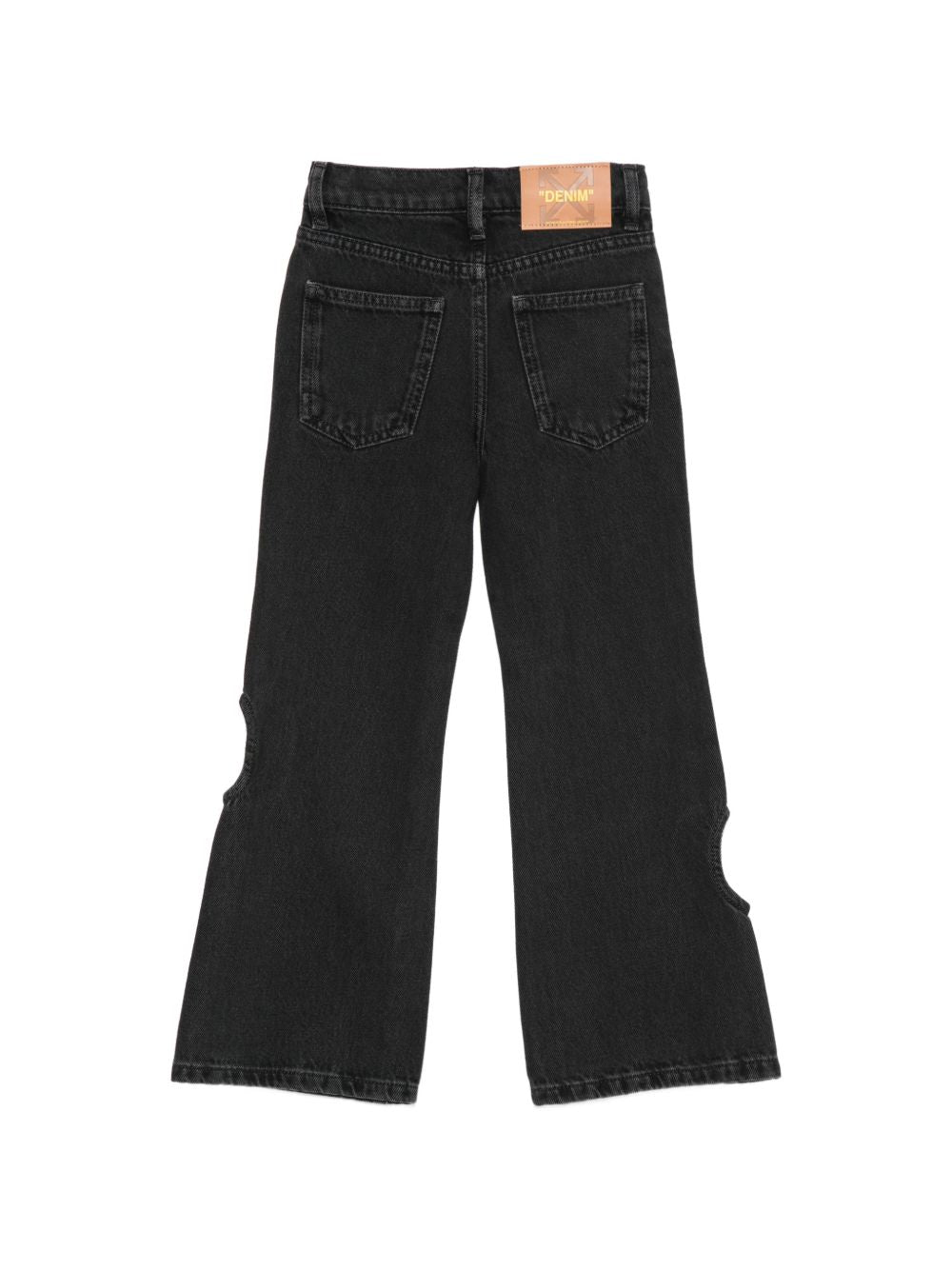 Jeans Bookish Meteor per bambina Off-White Kids neri con dettagli cut-out 44GYA001F26D001 BLACK OFF WHITE KIDS