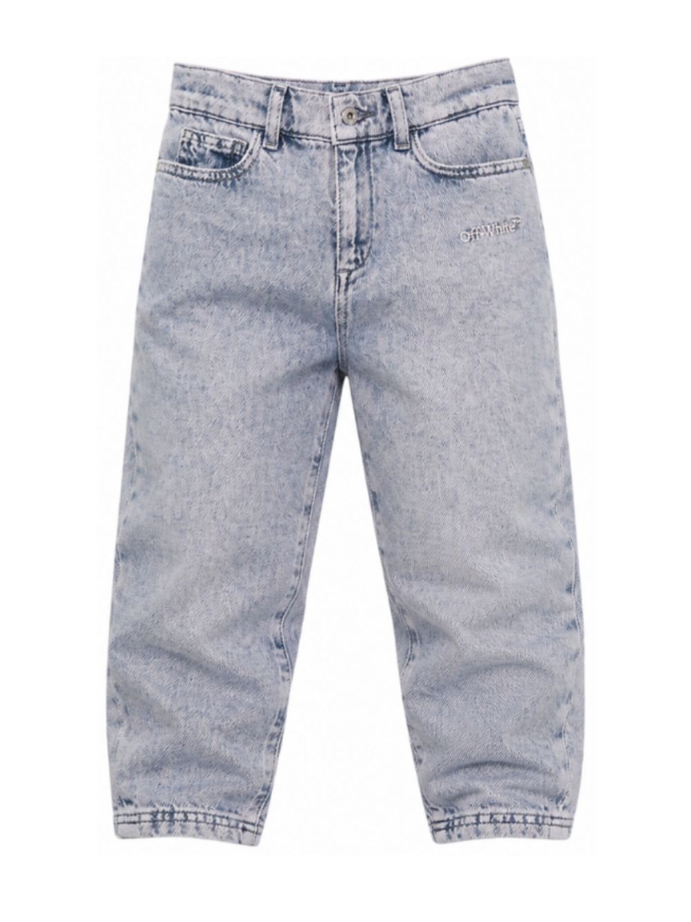 Jeans per bambina Off-White Kids denim con logo ricamato sul davanti 44GYA002F26D001 BLUSH OFF WHITE KIDS