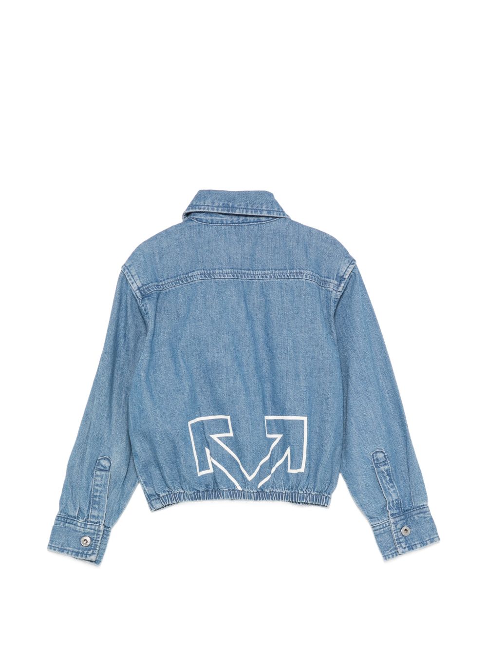 Camicia per bambina Off-White Kids denim con logo sul davanti 44GYD003F26D001 BLUE LIGHT OFF WHITE KIDS