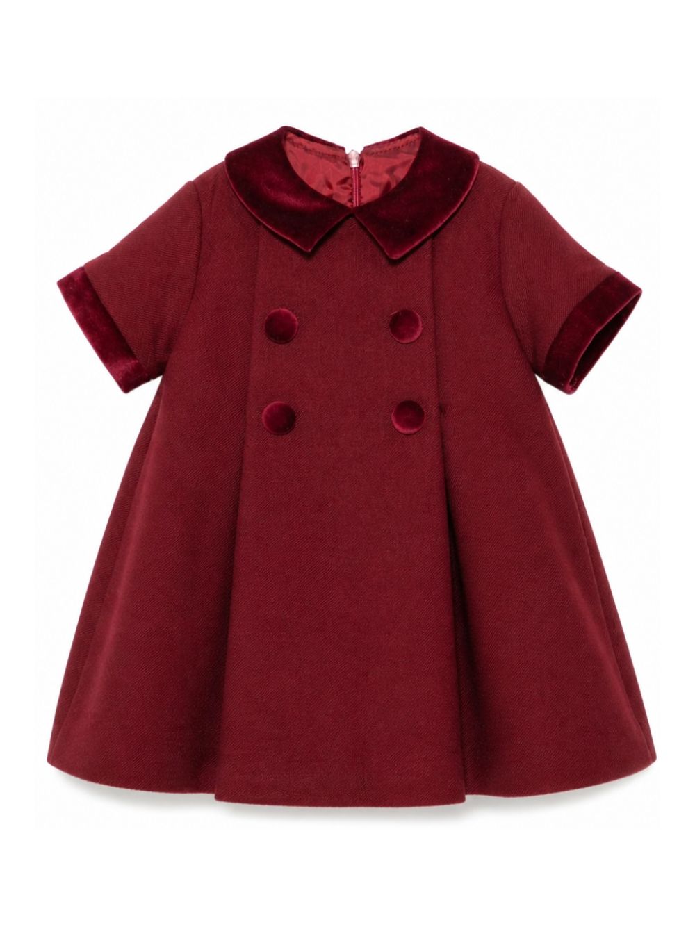 Abito per neonata Paio Crippa Kids rosso con colletto Peter Pan e in velluto BICE 30 PAIO CRIPPA KIDS