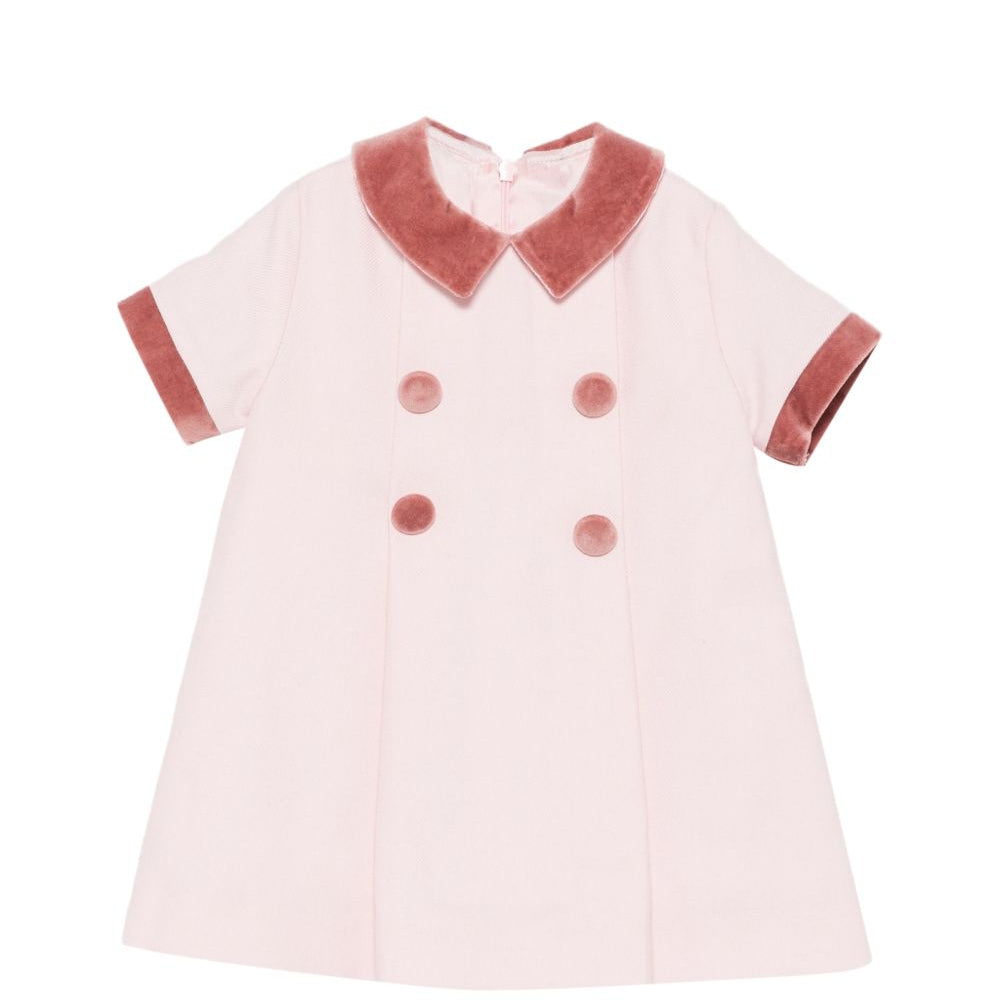 Abito per neonata Paio Crippa Kids rosa con tessuto twill BICE 33 PAIO CRIPPA KIDS