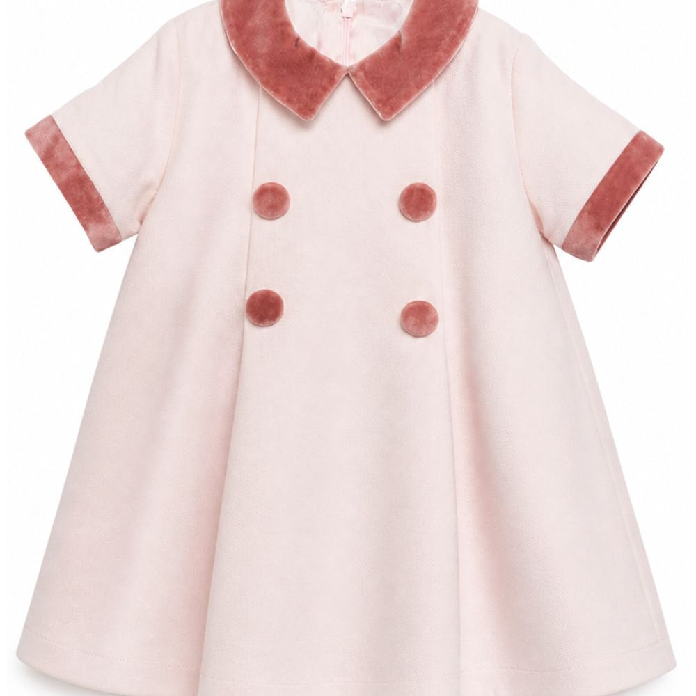 Abito per neonata Paio Crippa Kids rosa con tessuto twill BICE 33 PAIO CRIPPA KIDS