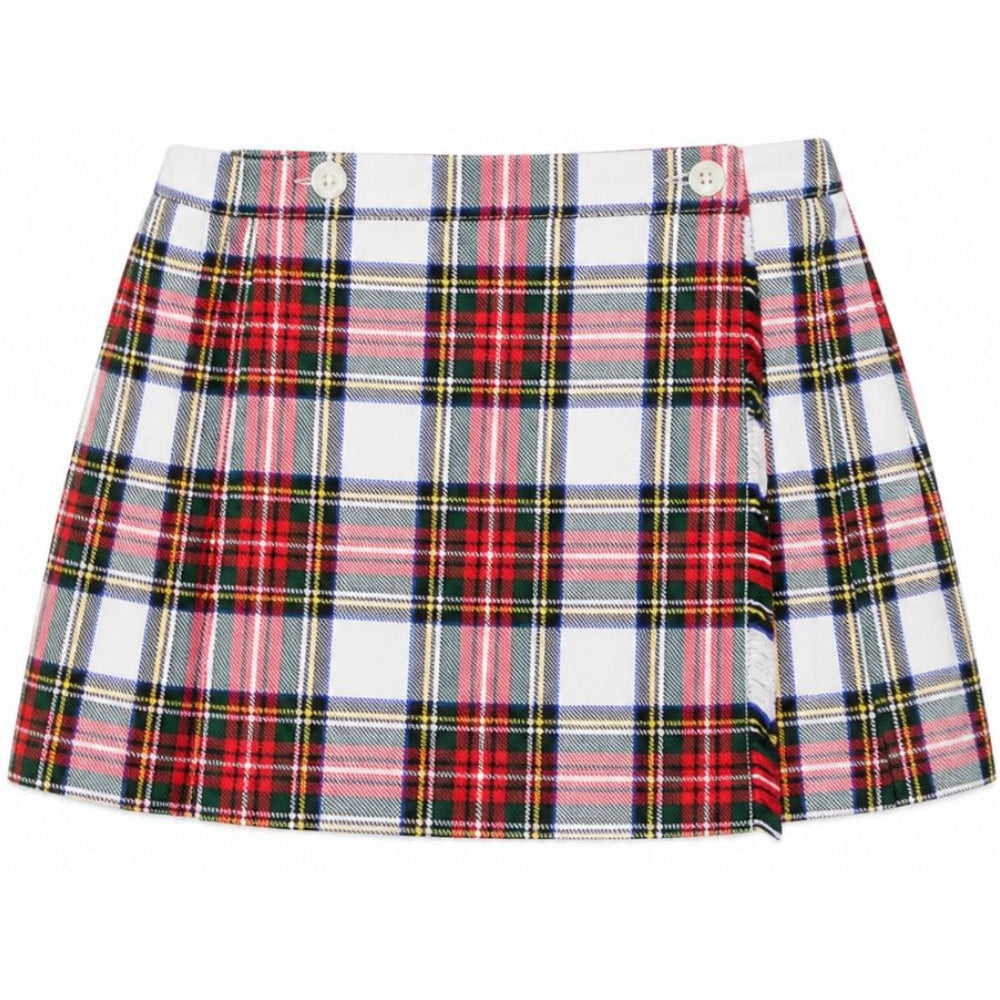 Gonna per bambina Paio Crippa Kids bianca con motivo scozzese BUCANEVE 4028 PAIO CRIPPA KIDS