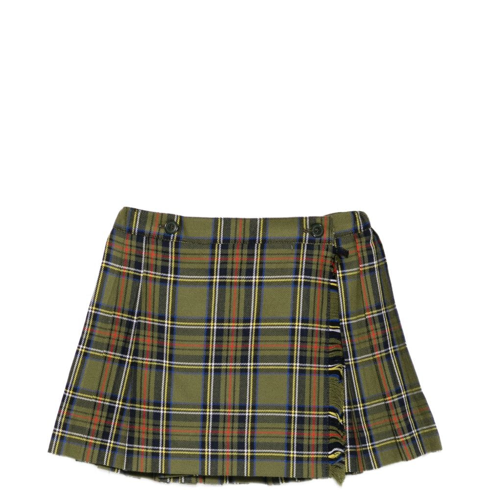 Gonna per bambina Paio Crippa Kids verde con motivo a quadri BUCANEVE 4632 PAIO CRIPPA KIDS