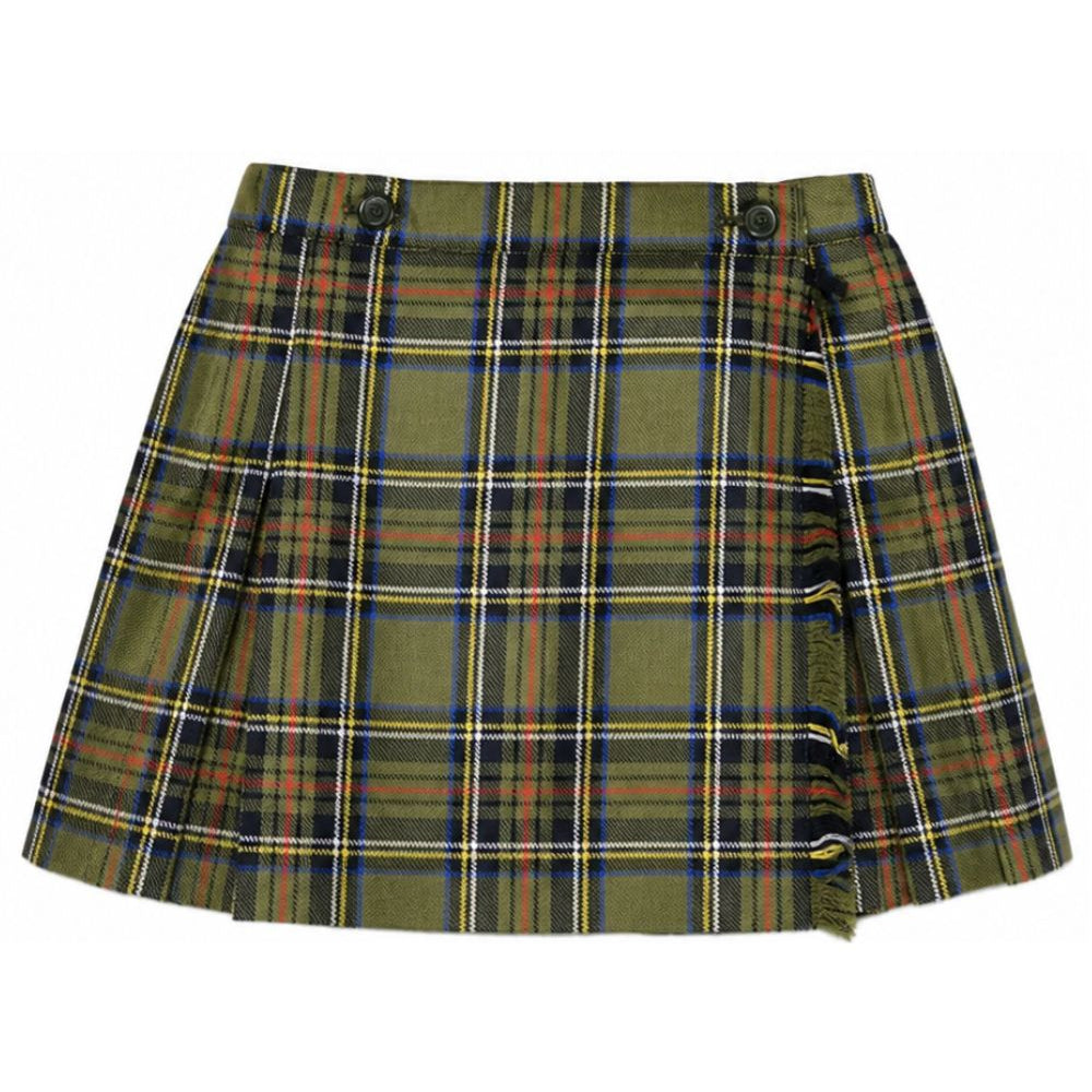 Gonna per bambina Paio Crippa Kids verde con motivo a quadri BUCANEVE 4632 PAIO CRIPPA KIDS