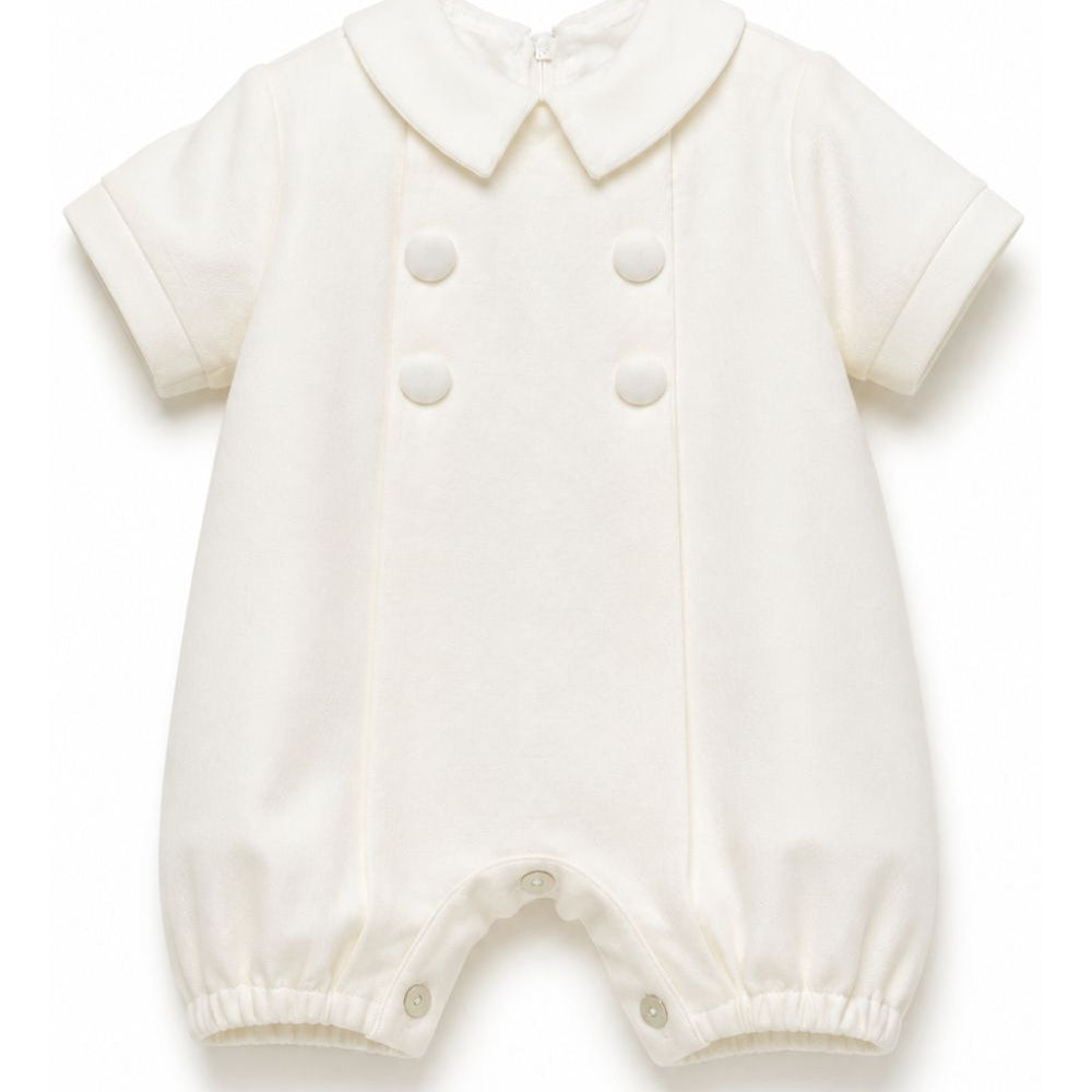 Tutina per neonato Paio Crippa Kids bianca con chiusura posteriore con zip FICO 2 PAIO CRIPPA KIDS