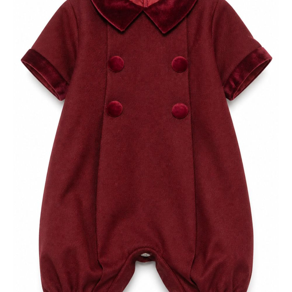 Tutina per neonato Paio Crippa Kids rossa in tessuto twill FICO 30 PAIO CRIPPA KIDS