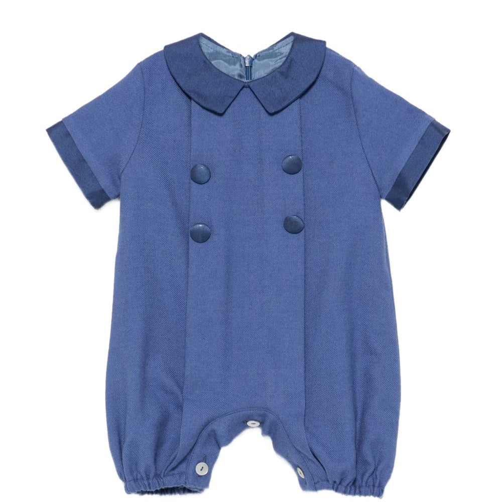 Tutina per neonato Paio Crippa Kids blu in tessuto twill<BR/><BR/> FICO 68 PAIO CRIPPA KIDS