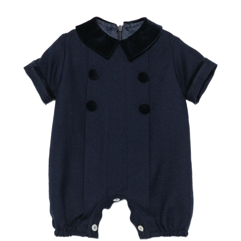 Tutina per neonato Paio Crippa Kids blu in tessuto twill FICO 78 PAIO CRIPPA KIDS