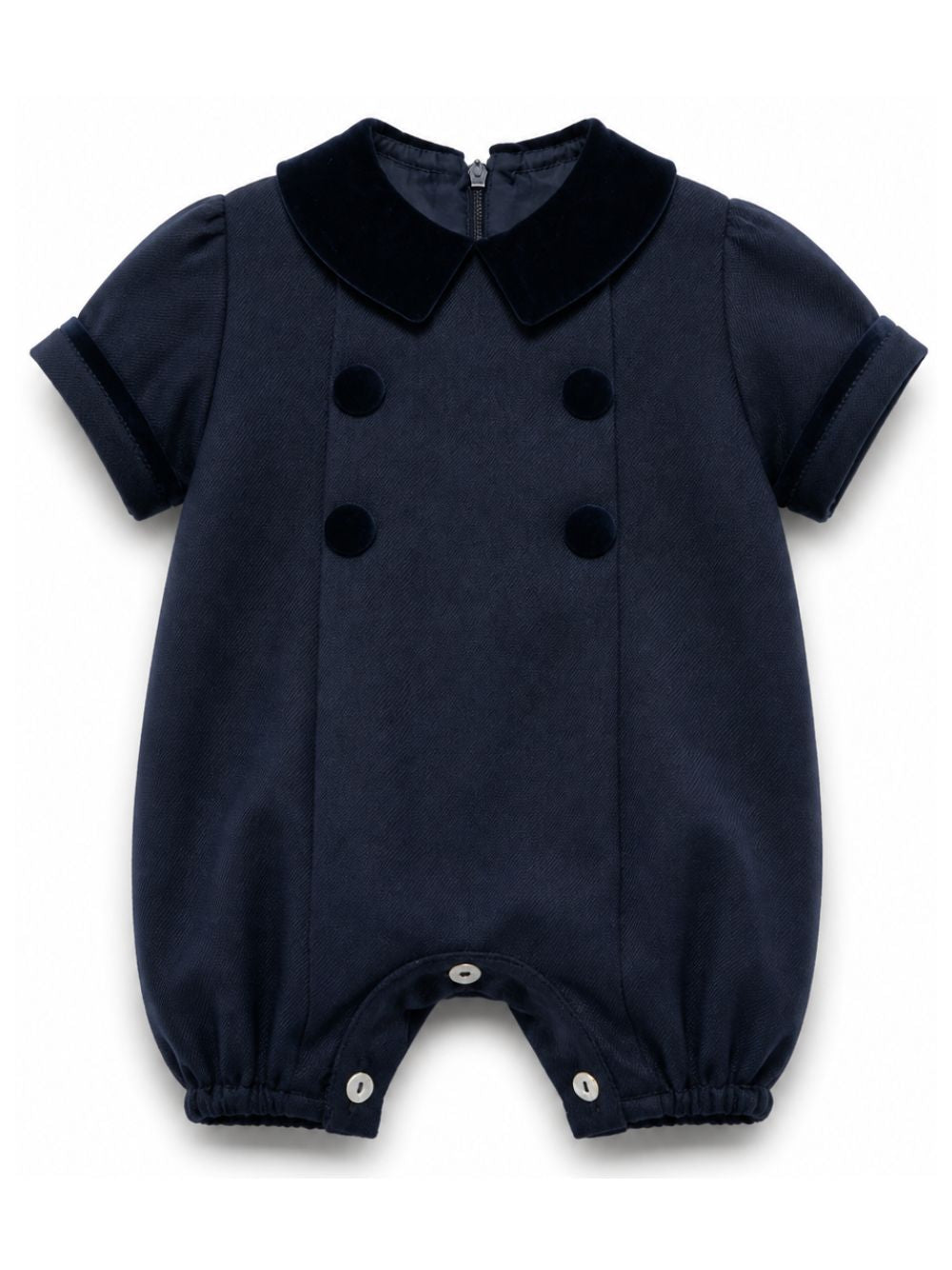Tutina per neonato Paio Crippa Kids blu in tessuto twill FICO 78 PAIO CRIPPA KIDS