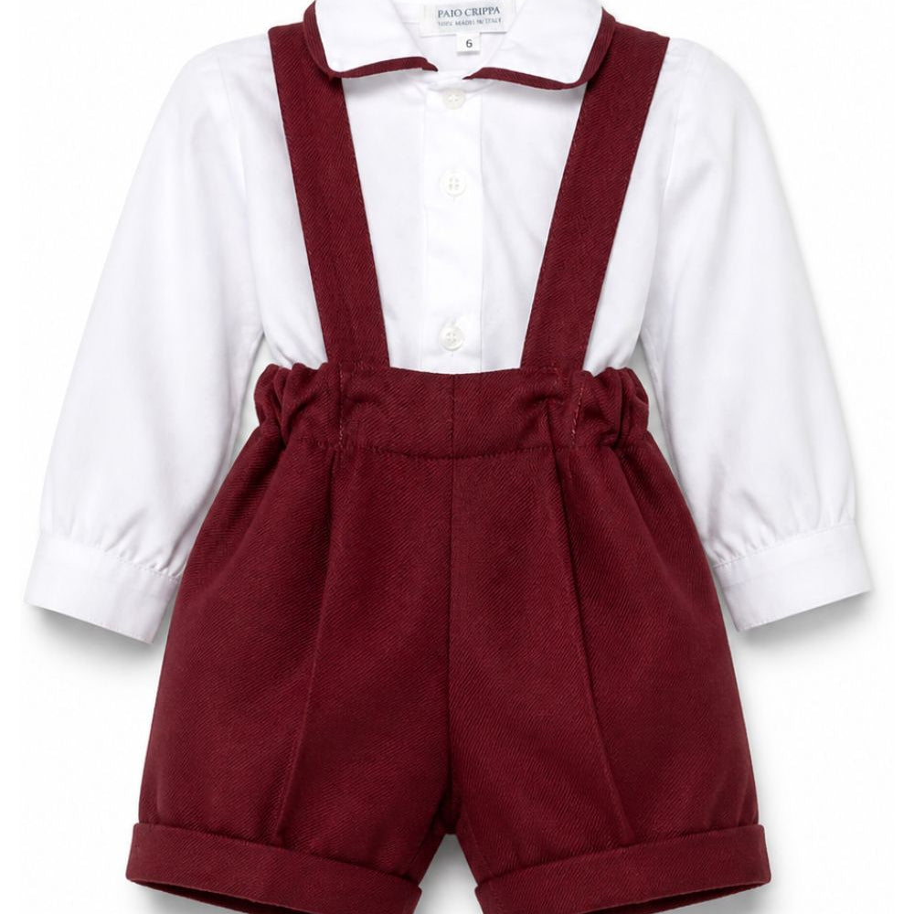 Set camicia e salopette per neonato Paio Crippa Kids multicolore con colletto classico RIGATONE LIME 30 PAIO CRIPPA KIDS