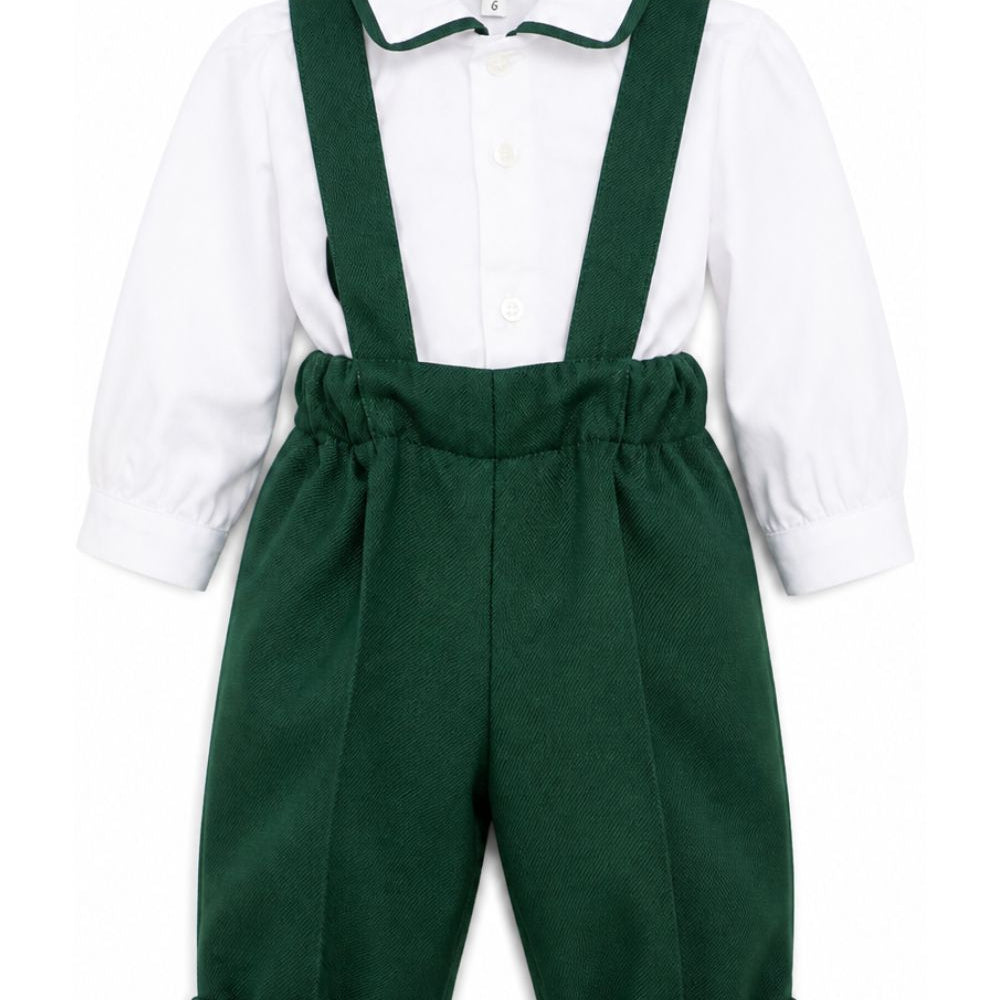Set camicia e salopette per neonato Paio Crippa Kids multicolore con colletto classico RIGATONE LIME 58 PAIO CRIPPA KIDS