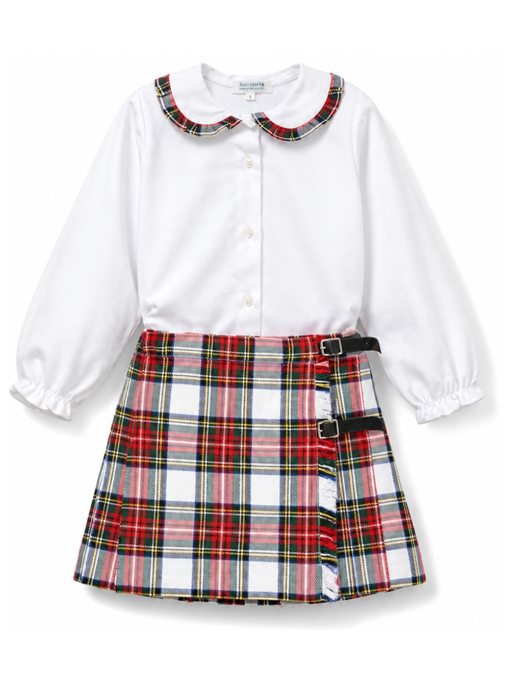 Completo camicia e gonna per neonata Paio Crippa Kids multicolore con motivo tartan SASSOFONO ENGLAND 4028 PAIO CRIPPA KIDS