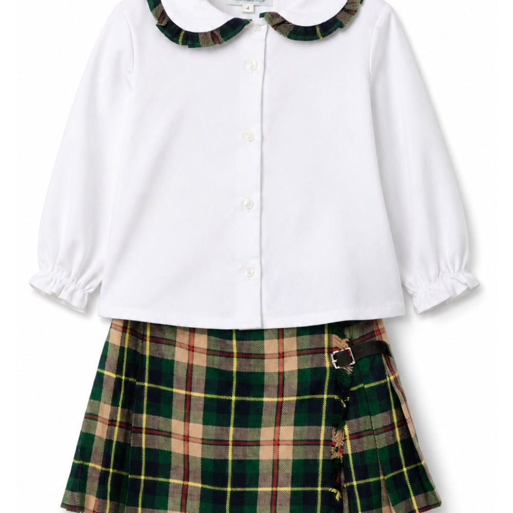 Set t-shirt e gonna per neonata Paio Crippa Kids multicolore con motivo tartan SASSOFONO ENGLAND 4573 PAIO CRIPPA KIDS