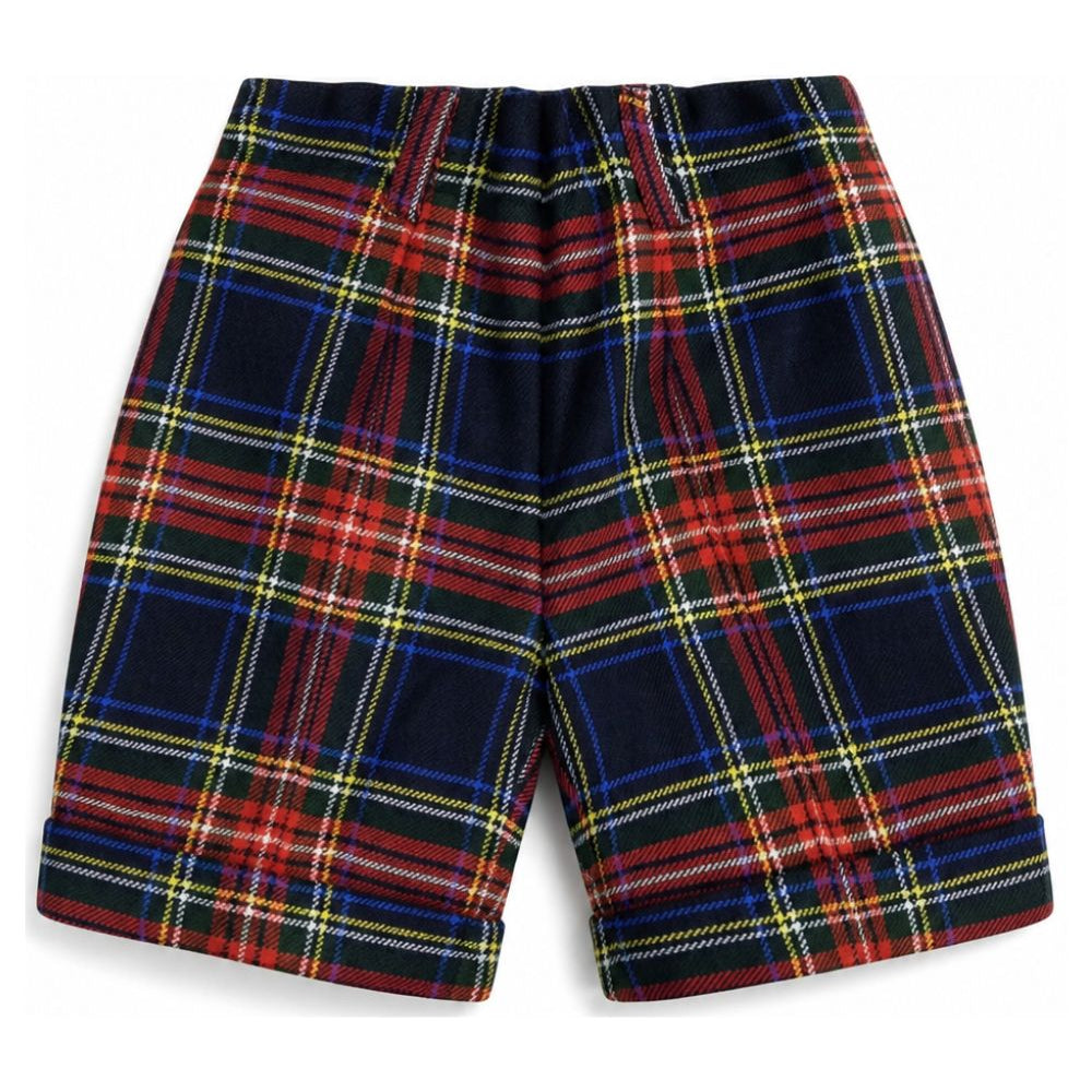 Shorts per neonato Paio Crippa Kids multicolore con motivo scozzese ULIVO. 4588 PAIO CRIPPA KIDS