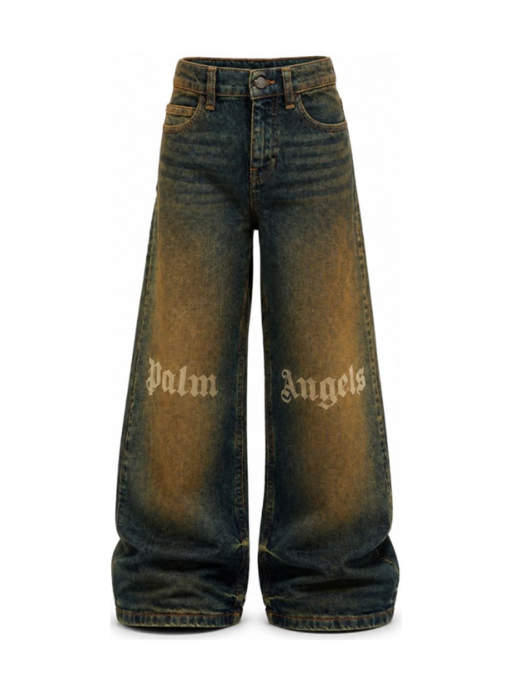 Jeans per bambino Palm Angels Kids blu con stampa logo F6PAJBDP068 126 PALM ANGELS KIDS