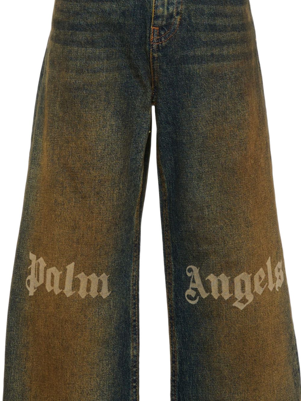 Jeans per bambino Palm Angels Kids blu con stampa logo F6PAJBDP068 126 PALM ANGELS KIDS
