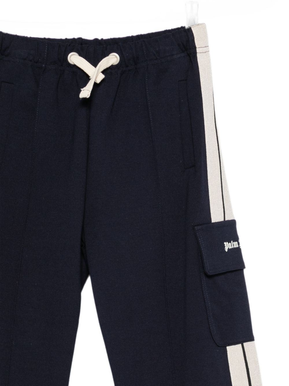 Pantaloni cargo Palm Angels Kids nero con stampa logo e striscia laterale F6PAJBFP020 1528 PALM ANGELS KIDS