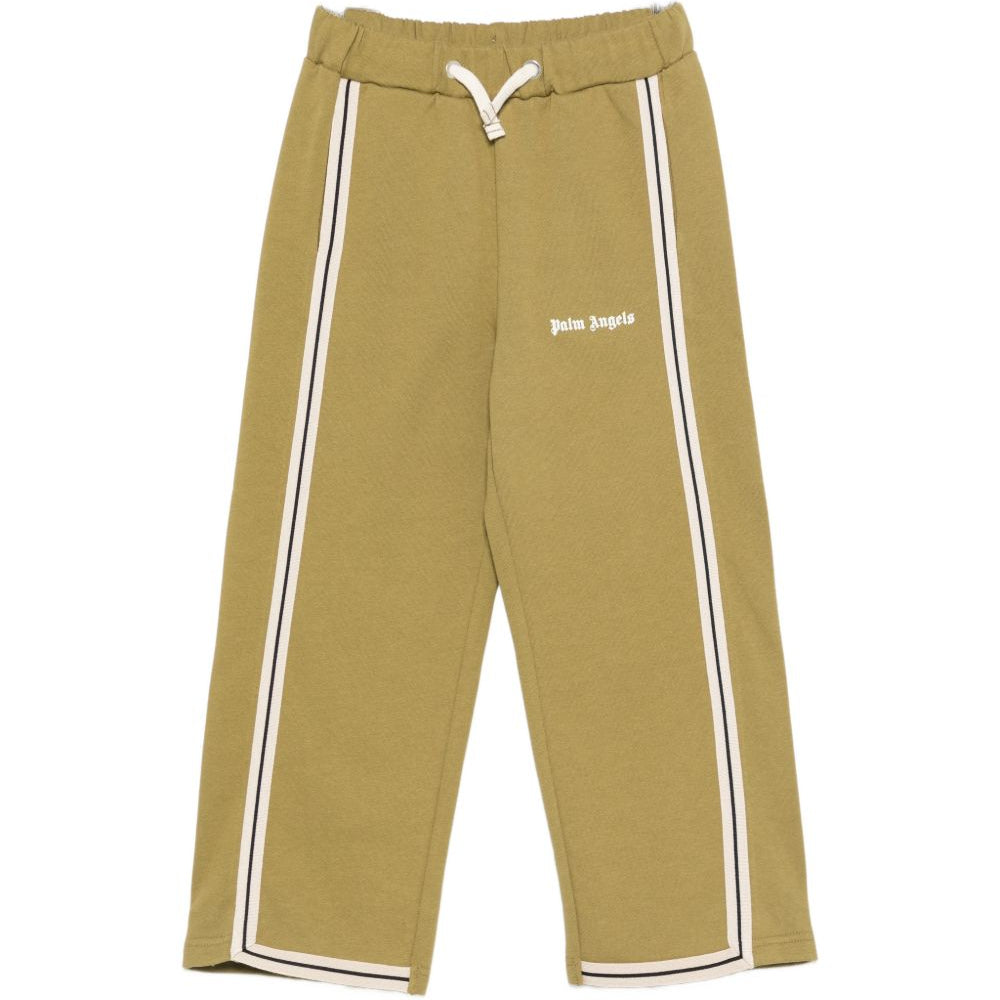 Pantatuta per bambino Palm Angels Kids verde con dettaglio a striscie laterali F6PAJBFP027 1529 PALM ANGELS KIDS