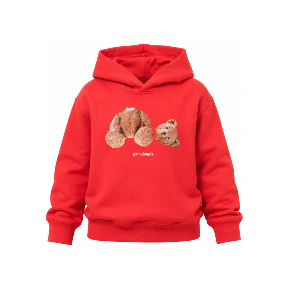 Felpa per bambino Palm Angels Kids rossa con Teddy sul davanti F6PAJBHS059 040 PALM ANGELS KIDS