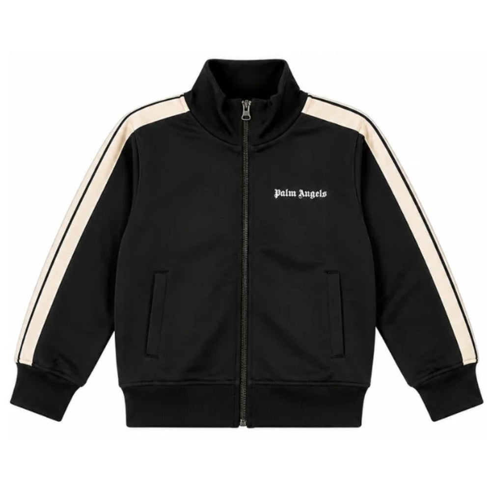 Felpa per bambino Palm Angels Kids nera con stampa logo sul davanti F6PAJBJK028 110 PALM ANGELS KIDS