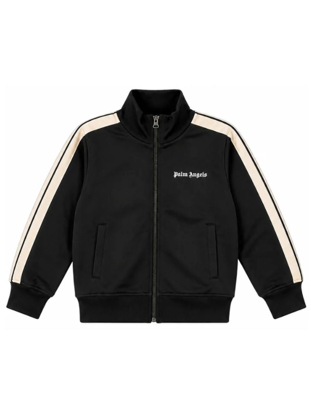 Felpa per bambino Palm Angels Kids nera con stampa logo sul davanti F6PAJBJK028 110 PALM ANGELS KIDS