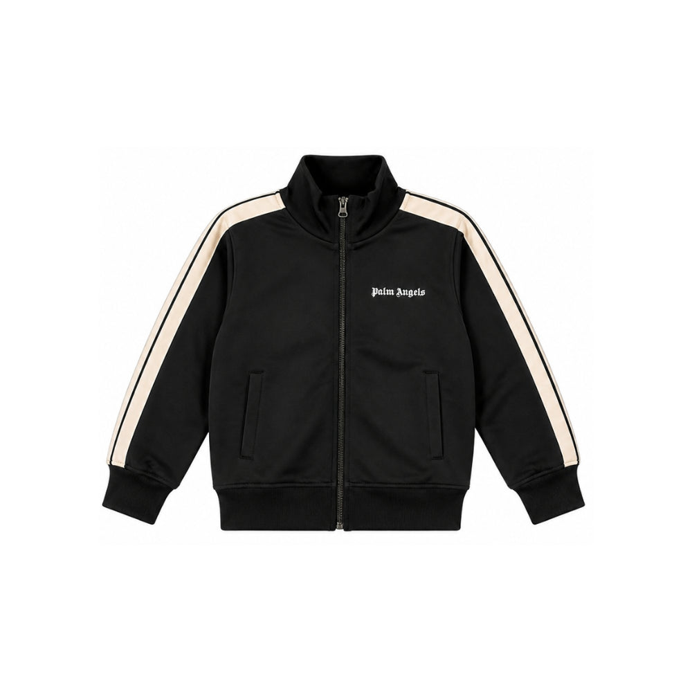 Felpa per bambino Palm Angels Kids nera con stampa logo sul davanti F6PAJBJK028 110 PALM ANGELS KIDS