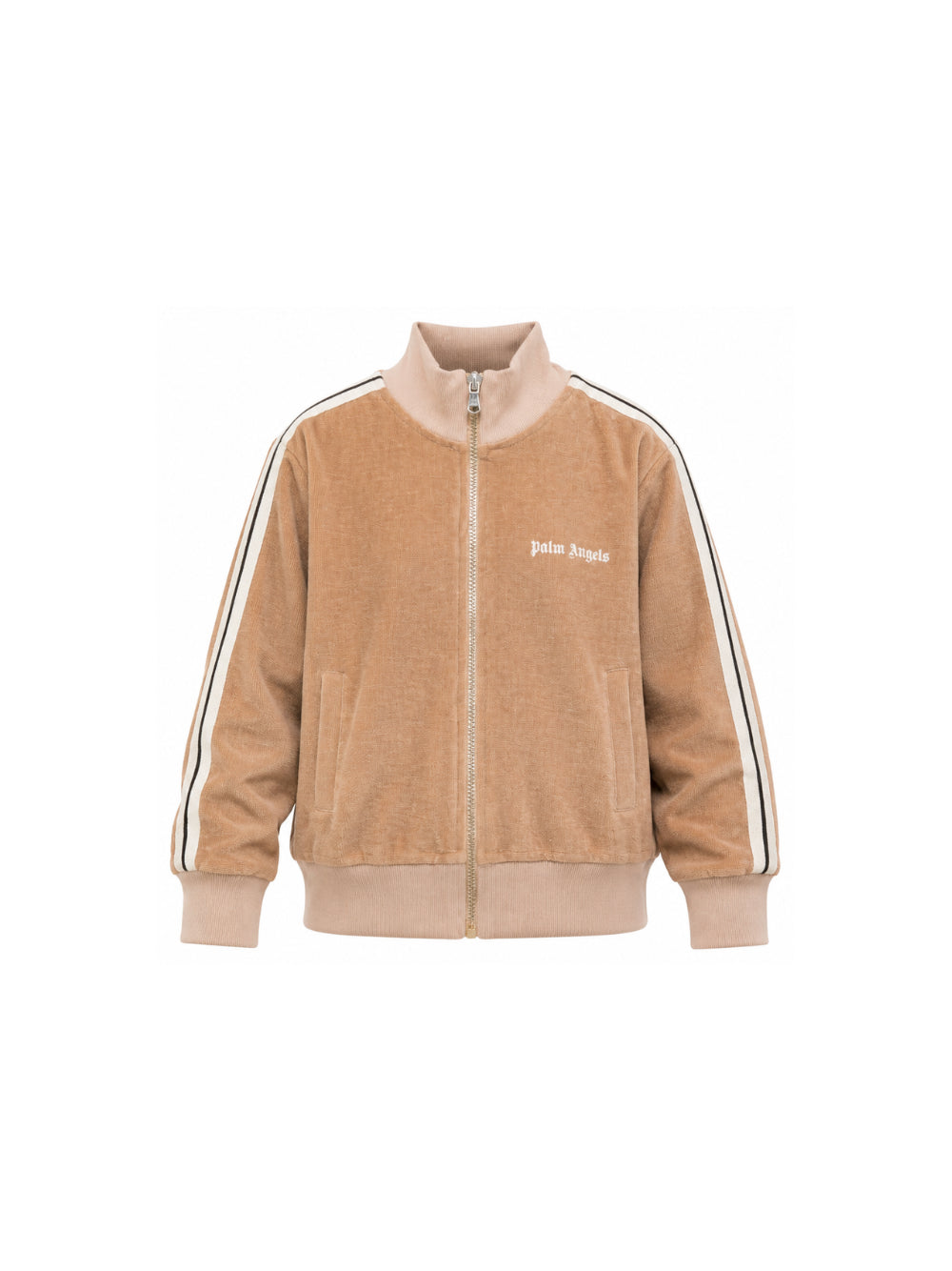 Felpa per bambino Palm Angels Kids beige con chiusura con zip F6PAJBJK128 178 PALM ANGELS KIDS