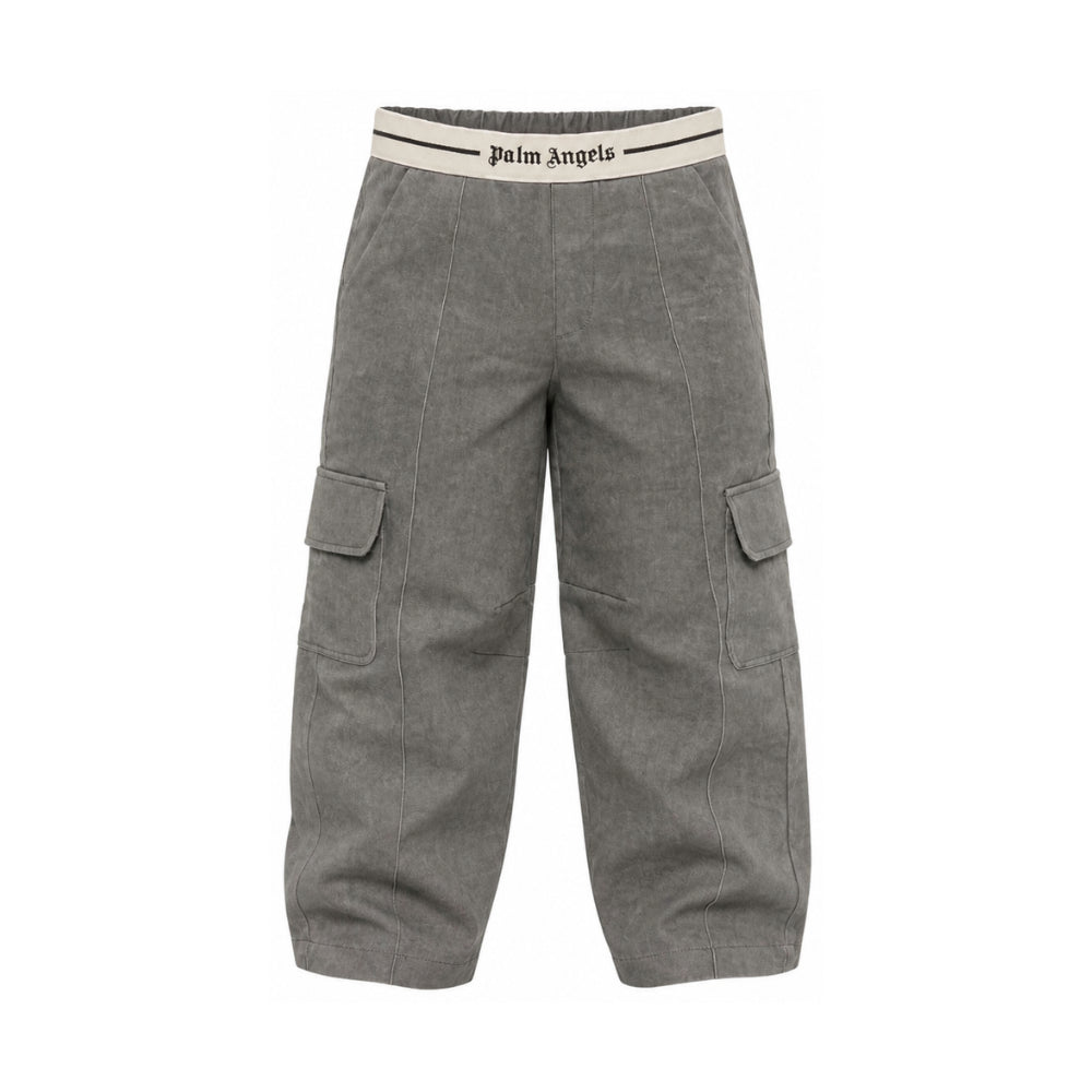 Pantaloni per bambino Palm Angels Kids grigi con logo in vita F6PAJBPA139 110 PALM ANGELS KIDS