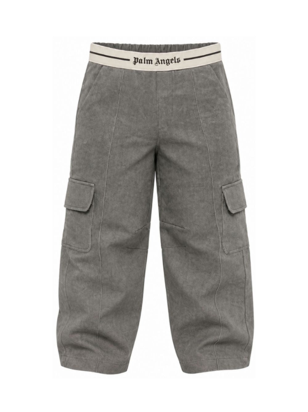 Pantaloni per bambino Palm Angels Kids grigi con logo in vita F6PAJBPA139 110 PALM ANGELS KIDS