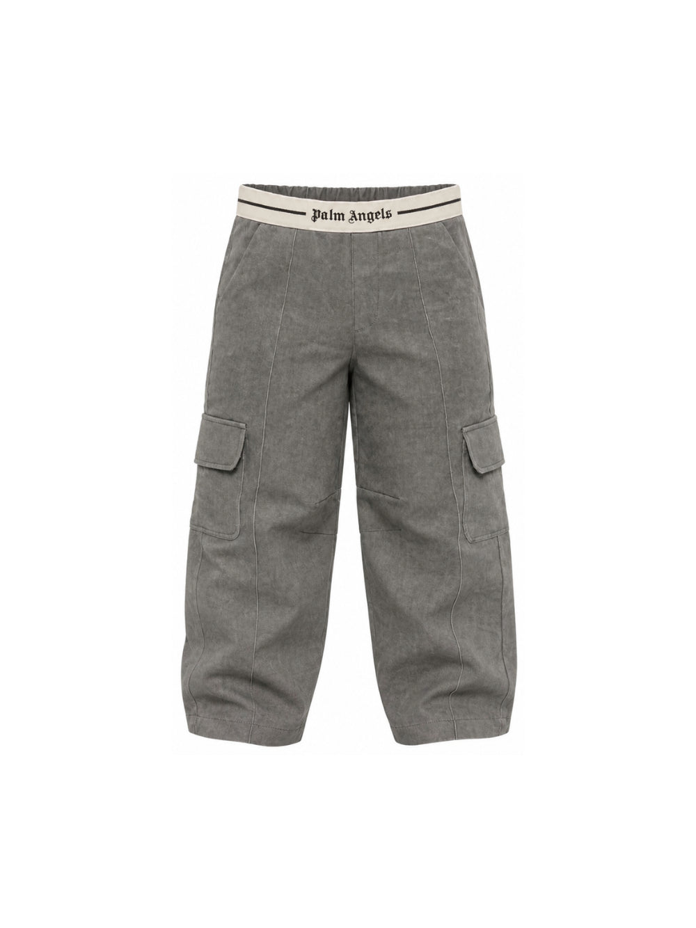 Pantaloni per bambino Palm Angels Kids grigi con logo in vita F6PAJBPA139 110 PALM ANGELS KIDS