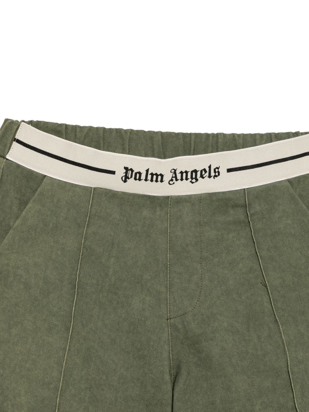 Pantaloni per bambino Palm Angels Kids verdi con stampa logo in vita F6PAJBPA139 1529 PALM ANGELS KIDS