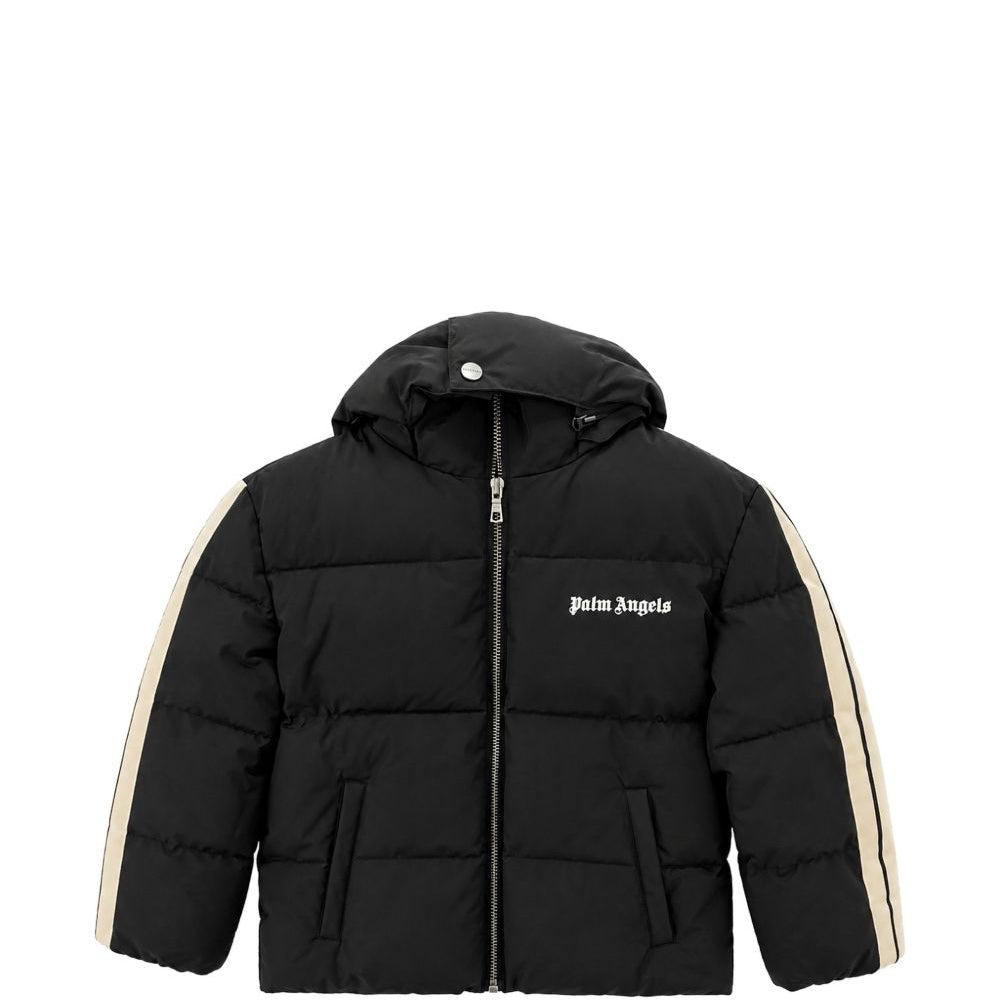 Giubbino per bambino Palm Angels Kids nero con stampa logo sul davanti F6PAJBPF005 110 PALM ANGELS KIDS