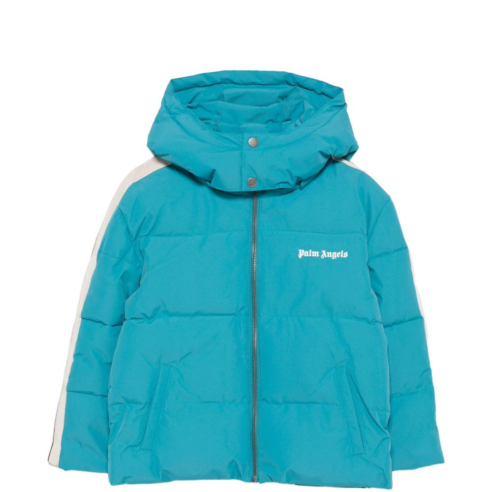 Giubbino per bambino Palm Angels Kids turchese con stampa logo F6PAJBPF005 1527 PALM ANGELS KIDS