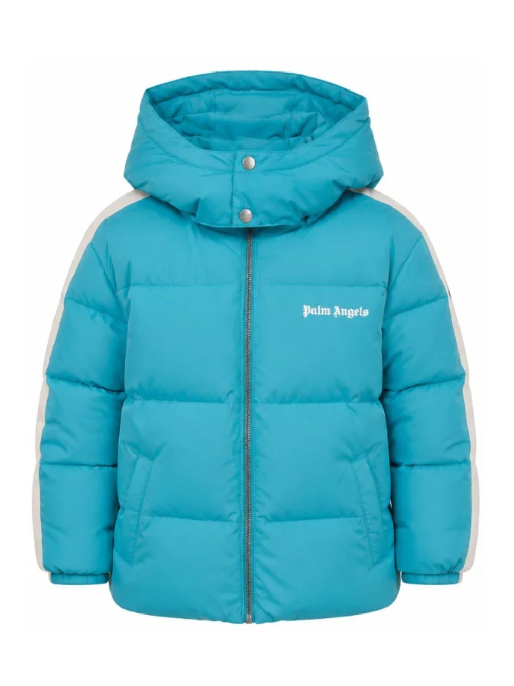Giubbino per bambino Palm Angels Kids turchese con stampa logo F6PAJBPF005 1527 PALM ANGELS KIDS