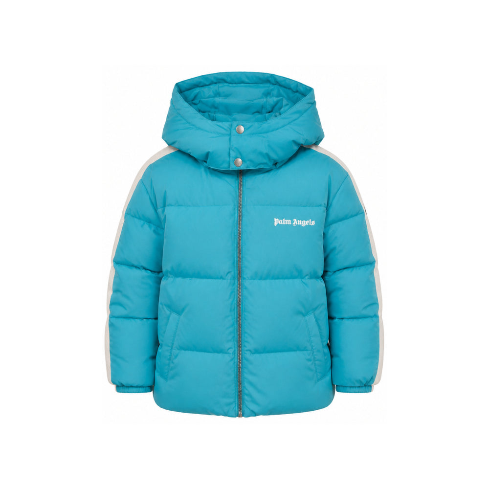 Giubbino per bambino Palm Angels Kids turchese con stampa logo F6PAJBPF005 1527 PALM ANGELS KIDS