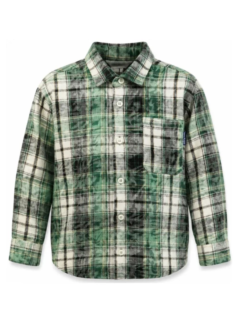Camicia per bambino Palm Angels Kids verde con stampa a quadri F6PAJBSI132 080 PALM ANGELS KIDS