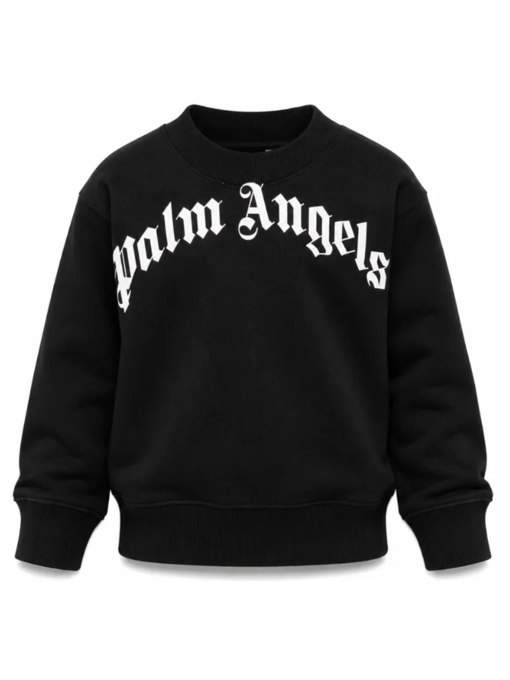 Felpa per bambino Palm Angels Kids nera con logo sul davanti F6PAJBSW014 110 PALM ANGELS KIDS